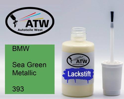 BMW, Sea Green Metallic, 393: 20ml Lackstift, von ATW Autoteile West.